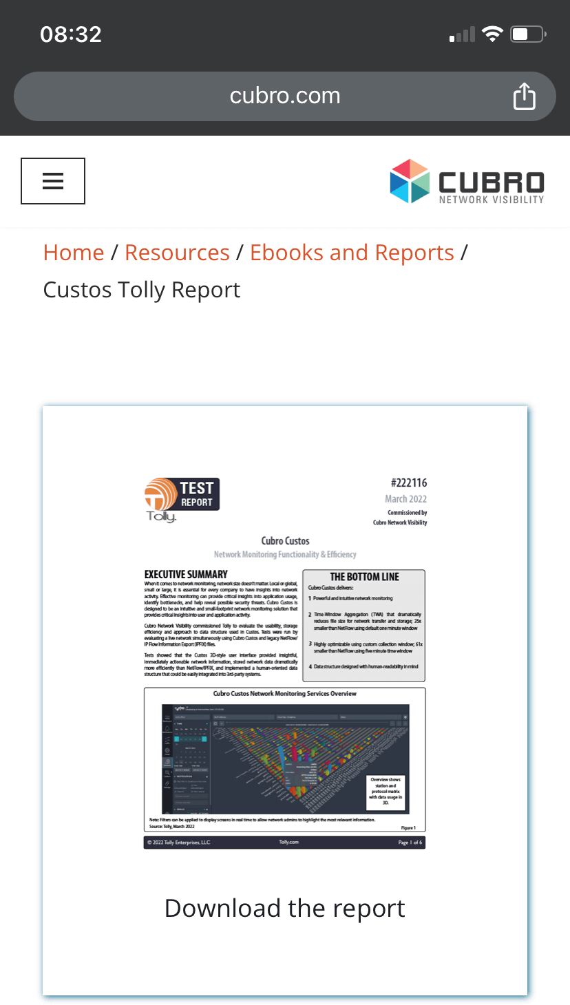 screenshot_tolly-report-page screenshot of the first page of the Custos Tolly Report